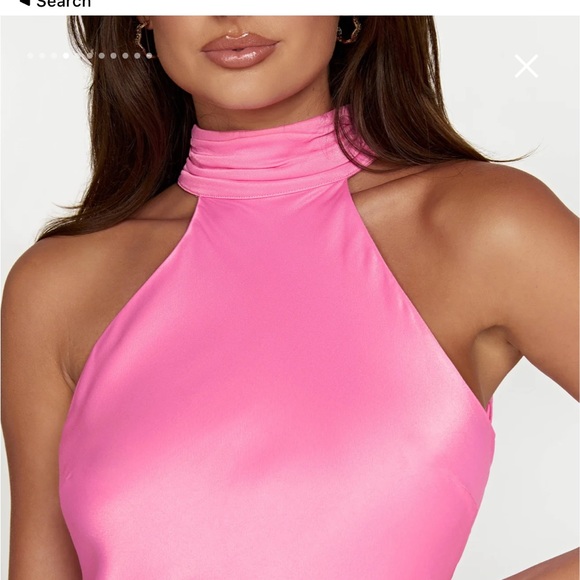 ✨NWT high neck mini dress pink satin✨ - Picture 2 of 5